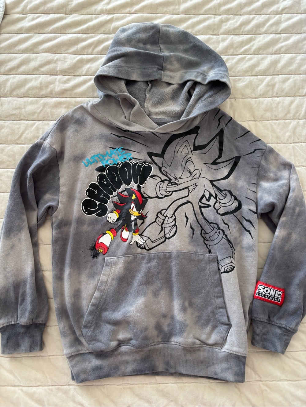 Sonic the Hedgehog Gray Tie-Dye Kids Hoodie